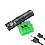 Fenix E09R 600 Lumen USB-C Rechargeable Compact EDC Keychain Flashlight with EdisonBright Charging Cable Carrying case