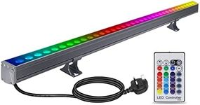 Yasotek LED Wall Washer Light with RF Remote, 144W RGBW+5000K Landscape Linear Wall Wash Light Bar, 40'' Color Changing Spot Light for Indoor Outdoor Building, Weddings, Commercial Lighting