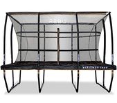 Rebo® Altitude Rectangle Trampoline and Safety Enclosure - 10 x 14ft Altitude 1400 | OutdoorToys | Kids' Outdoor Trampoline for Gardens, Enclosure Included