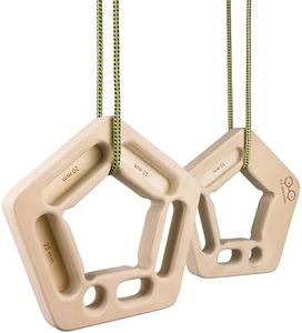 YY VERTICAL The Original Climbing Hang Holds in Wood for Rock Climbing, Ideal for Home Training, adapts to pull up bar, Strengthen your Fingers