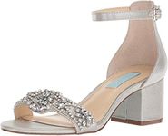 Blue by Betsey Johnson Women's Sb-Mel Heeled Sandal, Silver, 7.5