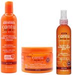 Cantu Moisturizing Curl Activator Cream 355ml, Cocount Oil Shine & Hold Mist 237ml with Coconut Curling Cream 340g TRIO BUNDLE