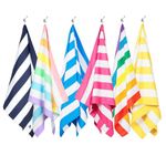 Dock & Bay Beach Towel - Quick Dry, Sand Free - Compact, Lightweight - 100% Recycled - Includes Bag - Cabana - Set J (6), Large (160x90cm, 63x35)