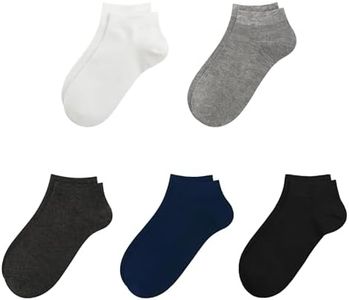 SERISIMPLE Viscose Bamboo School Socks Ankle Super Soft Kids Socks Stretch Cuffs Athletic Socks Odor Resistant Anti-odor 5 Pairs (Medium, Assorted7)