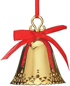 Gold Tone Christmas Bell Ornament