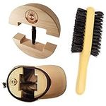 Premium Hat Stretcher with 3-n-1 BONUS Hat Brush & Ebook,Sturdy Solid Wood, One Size Fits All, Heavy Duty Turnbuckle, Stretches Hats to Fit Perfectly, Eliminates Pinching, Clothes Brush, Cowboy Hat