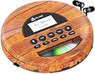 KLIM Nomad Wood - NEW 2024 - Portable CD Player Walkman - Long-Lasting Battery - Includes Headphones- Compatible MP3 CD Player- TF Card Radio FM Bluetooth - Ideal for Cars