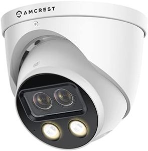 Amcrest Dual-Lens 4MP AI Outdoor Security Turret IP POE Camera @30fps, 0.0002lux@F1.0, 164ft Color Night Vision, Active Deterrents, People Counting, Two-Way Audio, Siren, IP4M-T1044EW-AI