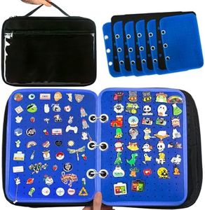 Mi Ya Mi Lai 6 Blue Pages Pin Books For Collectors, Enamel Pin Display Pages Pin Carrying Case, Travel Brooch Pins Display Bag(Not Include any Accessories)