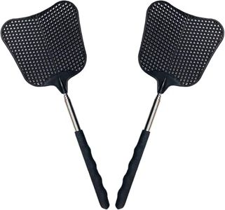 Telescopic Fly Swatters, Durable Plastic Fly Swatter Heavy Duty Set, Flyswatter with Stainless Steel Handle for Indoor/Outdoor/Classroom(2 Pack)