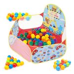 Amazon Brand - Jam & Honey Kid Construction Ball Pool, Ball Pit Structure (with 30 Balls) Multicolour