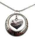 Silver Plated Necklace I Love you to the Moon and Back Mummy Gem Heart Circle