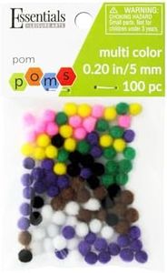 Essentials By Leisure Arts Pom Poms - Multi-Colored 5mm - 100 Piece Craft Pom Poms