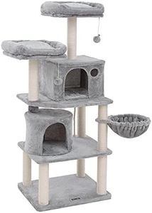 Feandrea Arbre à Chat, Tour de Jeux, 2 niches, Gris Claire PCT90W
