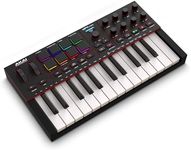 Akai Professional MPK Mini IV USB-C MIDI Keyboard Controller for Beginners and Producers - MPC Drum Pads, 360° Knobs, Pitch and Mod Wheels, Production Software, Native Instruments Sound Package, Black