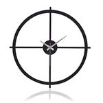 Muyika Metal Wall Clock 20 inch Black Analog Oversized Large Wall Clock Battery-Operated Livingroom Bedroom Modern Decorative Clock Horloge Murale Geante