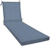 Honeycomb Outdoor Heathered Solid Blue Chaise Lounge Cushion: Recycled Fiberfill, Weather Resistant, Reversible Patio Cushion: 22.5" W x 70" L x 3.5” T