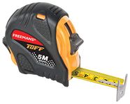 FREEMANS TUFF 5m:25mm Steel Inchi Measuring Tape - 5m with a Non Slip Rubber Covered ABS case || Double Side Printing || Click Action Front Lock and Belt Clip