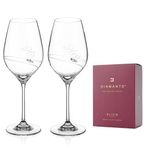 DIAMANTE Swarovski Crystal Wine Glasses Glasses Pair - His & Hers - Set of 2 (Wine Glasses 360ml)