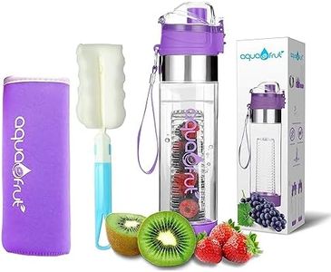 Bottom Loading Fruit Infuser Water Bottle (OneClick Open Lid) - BPA Free Tritan Plastic - Leak Proof - 24oz - Infusion Recipe eBook Included (Purple)