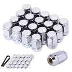 1/2x20 Lug Nuts 1/2-20 Chrome Lug Nuts 19mm (3/4") Hex 1.38" Long Set of 20 Acorn Lug Nuts Wheel Lug Nut Fit for Jeep Wrangler JK Jeep Grand Cherokee etc