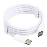 MMOBIEL USB C to USB C Charger Cable - Fast Charging Data Lead for MacBook Air/Pro 2020, iPad Air 4 / Pro 2020 / Pro 11, iPhone 15/Samsung Galaxy S22,S21,S20,Note 10 Ultra,Pixel 3/4-2m / 6ft -White