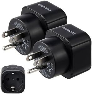 kwmobile Adaptateur de Voyage - Lot 2X Adaptateur Prise Européenne vers Americaine US - Adaptateur Prise France Italie Europe Type F vers USA Mexique Canada Japon Thailande Type B
