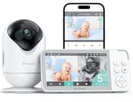 Dr.Care VistaView Smart WiFi Baby Monitor, 5” 1080P HD Screen, 2K Camera with App Control, Cry & Motion Alerts, Night Vision, 5000mAh Battery, Two-Way Talk, Multi-User Access, 390m/1279ft Range