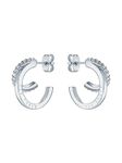 Ted Baker Helias Double Hoop Crystal Earrings For Women (Silver/Crystal)