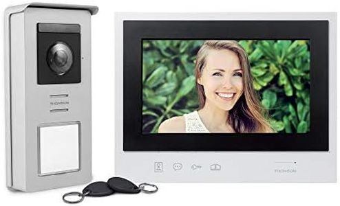Thomson - Visiophone - Smart Bracket 2, Installation simple/rapide à 2 fils, Smart RFID, Mémorisation automatique visiteurs (100 photos), Fonction Monitoring, Vision Nocturne Led's Blanche - 512263