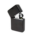 Personalised Windproof Cigarette Pocket Lighter, Petrol, Flip Top, Engraved - Enter Your Own Custom Text (Black Ice)