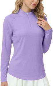 Roadbox Women's UPF 50+ 1/4 Zip Pullover, Long Sleeve Sun Protection Rash Guard Shirts, Quick Dry Workout Hiking Golf Tops