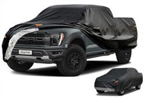 kayme 7 Layers Truck Cover Waterproof All Weather, Heavy Duty Outdoor Pickup Cover Sun Uv Rain Protection, Universal Fit (Length Up to 228 inch) L/Black