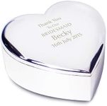 Custom Personalised Laser Engraved Wedding Heart Trinket - Bridesmaid Gift.