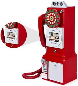 WORVABE Video Audio Guest Book Wedding Phone, 1080P HD Video Guestbook Phone, Retro-Style Video Guest Book with Long Battery Life for Wedding, Birthday Party, Graduations, Baby Shower (Burgundy Red)
