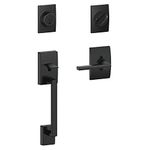 Schlage Lock Company Century Single Cylinder Handleset and Latitude Lever, Matte Black (F60 CEN 622 LAT CEN)