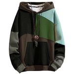 XIAOYAO Men‘s Hoodie Techwear Hip Hop Top Blouse Tracksuits Patchwork Long Sleeve Pullover Hooded Autumn Winter Black Green