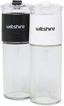 Wiltshire 48106 Glass Grinder Set Salt and Pepper Grinder, 2 Piece Set, 12cm, Black and White