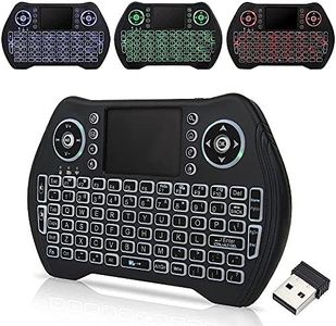 Zedo LED Backlit Mini Wireless Keyboard with 2.4G, Handheld Portable with Touchpad Mouse for Android TV Box, Windows PC, HTPC, IPTV, Raspberry Pi, XBOX 360, PS3, PS4, Black