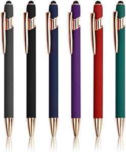 Stylus Pen 6Pcs Universal Capacitive 2 in 1 Retractable Ballpoint Pens Stylus Pens for Touch Screens Capacitive Touch Screen Pens Digital Pen for Tablets Smartphones All Touchscreen Devices-6 Colors