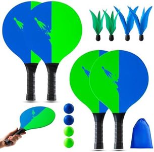 Beach Paddle Ball Set, Badminton Set, Fun Outdoor Indoor Game for Kids Teens and Adults, Perfect Family Game for Beach Backyard Park and Camping