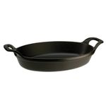 Staub 1303323 Cast Iron Oval Baking Dish, 12.5x9-inch, Black Matte