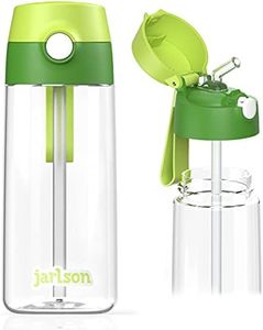 Jarlson® Borraccia Bambini, Bottiglia 500 ml, Senza BPA, Bottiglia Acqua con Cannuccia, per la scuola e l'asilo, realizzato in plastica di alta qualità (verde)
