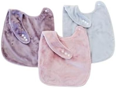 Saranoni Minky Bibs Lush Baby Blanket | Super Soft Blanket & Absorbent Poly Microfiber, Gentle on Sensitive Skin, Durable & Easy to Wash | Girl 3-Pack