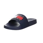 Tommy Hilfiger Tommy Jeans Flag Pool Slide Women's Shoes Dark Blue Bathing Shoes, darkblue, 7 UK