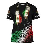 FAYBA Aztec Mexican Shirts Short Sleeves Summer Mexico Shirt Mexico Jersey Unisex 3D Shirts, Black1, X-Large