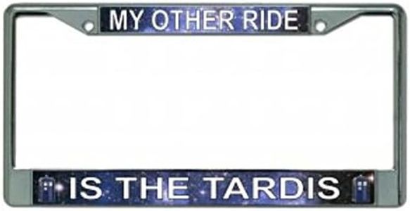 My Other Ride Is The Tardis Chrome License Plate Frame