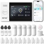 PGST Wireless Home Security System,DIY 4G/WiFi Alarm,Door and Motion Sensor,App Control,Work with Alexa and Google Assistance,No Monthly Fee for Apartment,Office,Villa