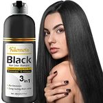 Kilomets Hair Color Shampoo 400ml- 100% Grey Coverage in Minutes- Ammonia Free Darkening Hair Coloring Shampoo- Gift for Mom Dad… (Black)