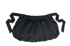 LilMents Waist Apron with Pockets Retro Kitchen Cleaning Ruffles Half Apron (Black)